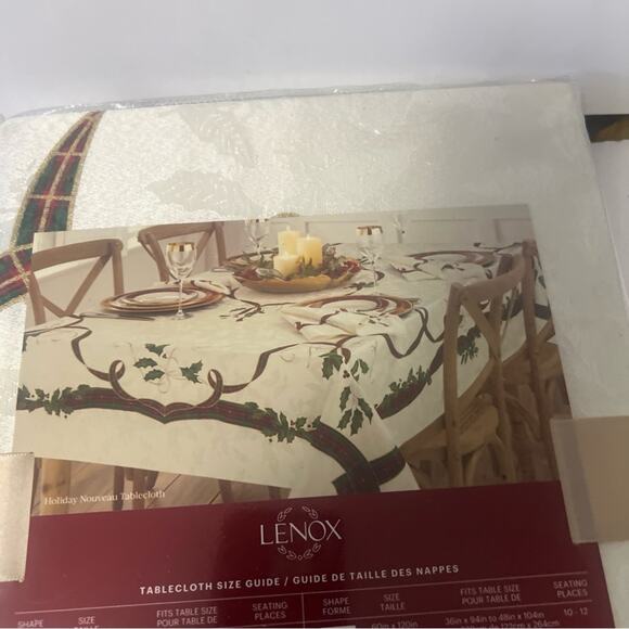 LENOX HOLIDAY NOUVEAU MELODY‎ CHRISTMAS TABLECLOTH 60 X 104in - Picture 3 of 9